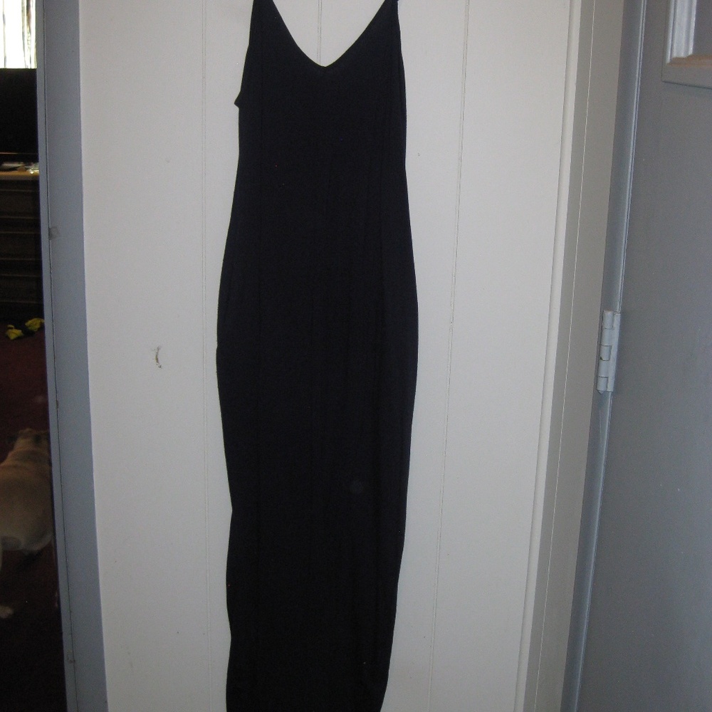 Dark Blue V Neck Maxi